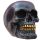  Ornament - Dark Metal Skull - with Gold Teeth