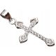  WOMEN'S SILVER RHODIUM-PLATED CROSS WITH ZIRCONS SILVER 925 - grommet 3.5 mm