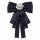  Brooch jabot bow black elegant collar