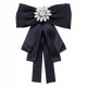  Brooch jabot bow black elegant collar