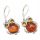  OWL EARRINGS with amber silver 925 SILVER OWL