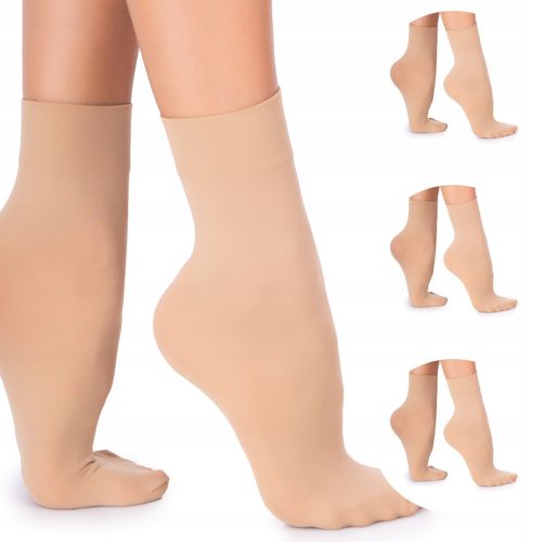  Fenome BEIGE 3-PACK Microfiber socks 60 DEN opaque matte non-compressive