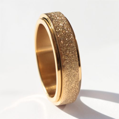  MATTE GOLD RING rotating ring surgical steel anti-stress