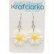  Flower earrings hanging white daisies 26 mm large