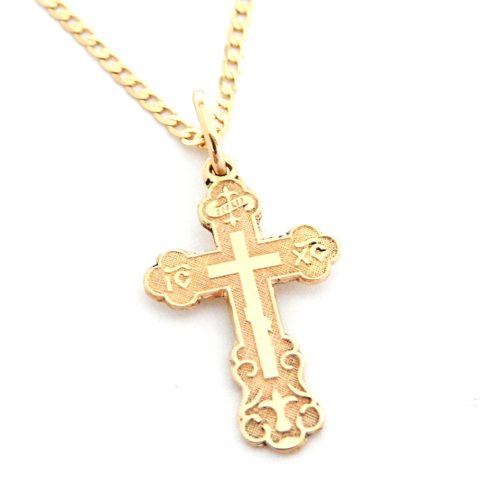  GOLDEN ORTHODOX CROSS CHAIN SET 50 cm 585