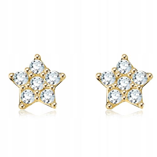  Gold earrings with zircons - Stars pr.333