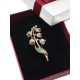  LUXURY LILY OF THE VALLEY BROOCH 14K GP GOLD + GIFT BOX