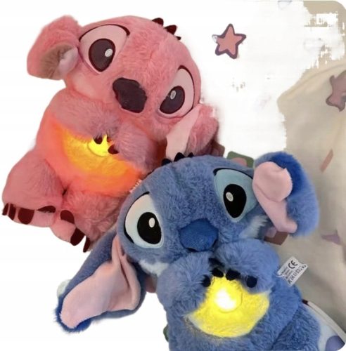  Pink Stitch Breathing Plush Teddy Bear Soothing Sleep Otter Toy for Kids