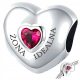  CHARMS HEART cubic zirconia love PERFECT WIFE silver 925 pendant BEADS charms