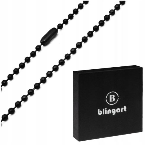  Steel black ball CHAIN with clasp 60 cm