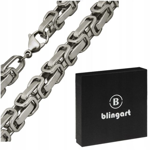  Steel men's necklace chain weave ROYAL Byzantine 123g 8mm STEEL