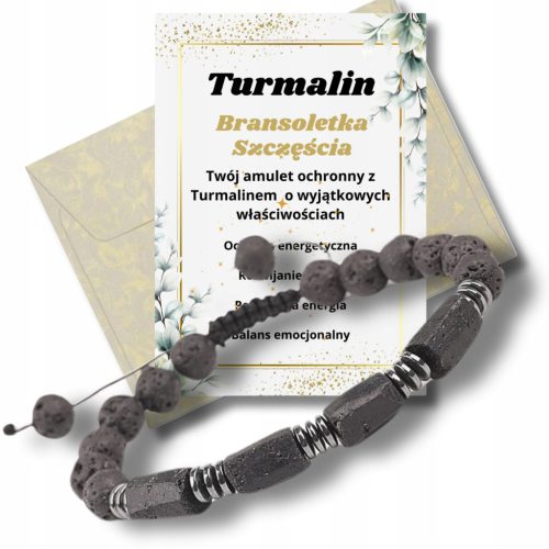  Black Tourmaline, Lucky Bracelet, Natural Stone, Energy Protection