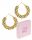  Women's earrings gold plated HOOPS plate texture STUDS surgical steel