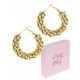  Women's earrings gold plated HOOPS plate texture STUDS surgical steel