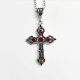  Red Gothic Cross Necklace for Girls
