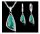  WOMEN'S SET SILVER PLATED CRYSTALS GREEN P 2248