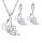  WOMEN'S SET SILVER PLATED CRYSTALS BUTTERFLY P 2258