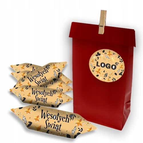  Promotional COWS with LOGO in red bags, 50 sets, Santa Claus, Christmas