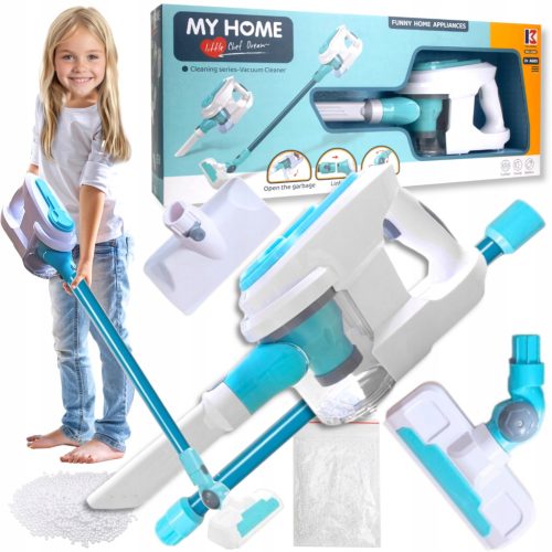  Children's vacuum cleaner 10 in 1 SUCTION SOUND LED LIGHT 3 NOZZLES CONTAINER POWER