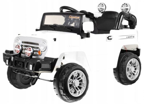  JJ Battery-powered Off-Road Car for Kids White Remote Control Storage Box Lights