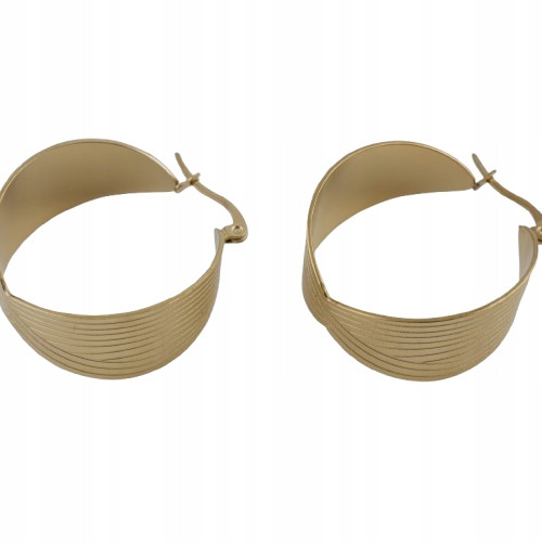  Gold wide hoop earrings surgical steel 316L