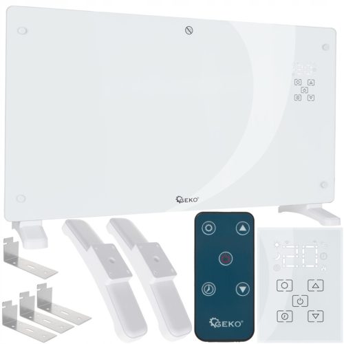  Glass convector heater white with LCD, remote control