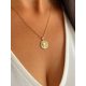  GOLD NECKLACE WITH PENDANT EARTH MAP WORLD pr.585 FOX TAIL 50cm