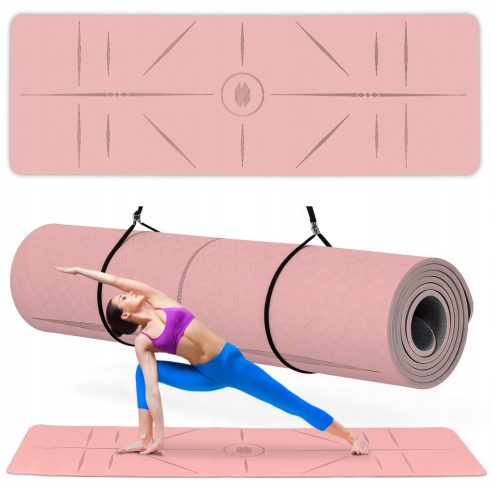  FITNESS MAT for YOGA exercises gymnastic TPE ANTI-SLIP thick CARRYING MAT