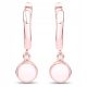  GOLD PLATED EARRINGS NATURAL PINK OPAL