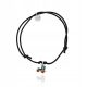  Children's silver bracelet black string, blue tractor 925