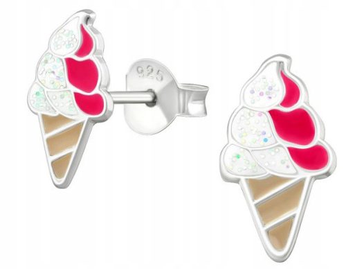  Silver 925 earrings for girls ICE CREAM