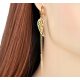  GOLD PLATED EARRINGS LONG CHAIN WINGS SURGICAL STEEL 316 L