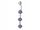  Silver belly button ring 925 hanging lavender with cubic zirconia 2.80g piercing