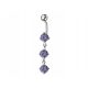  Silver belly button ring 925 hanging lavender with cubic zirconia 2.80g piercing