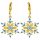  Gold earrings snowflakes snowflakes stars for Christmas gold-plated silver 925