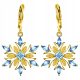  Gold earrings snowflakes snowflakes stars for Christmas gold-plated silver 925