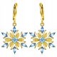  Gold earrings snowflakes snowflakes stars for Christmas gold-plated silver 925