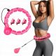  Slimming Hula Hop with Grooves and Weight Hula Hoop Pink for Women