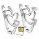  925 SILVER EARRINGS HANGING ENGLISH HEARTS SWAROVSKI Zircons + ENGRAVING