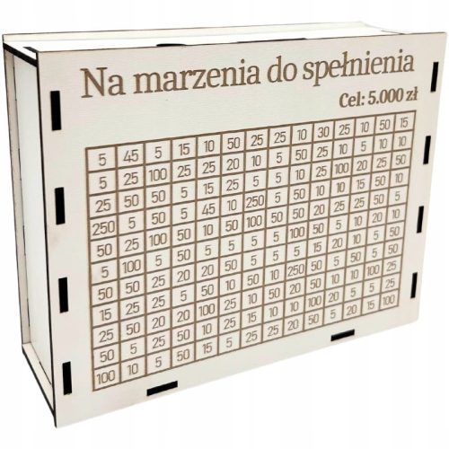  WHITE Piggy Bank Crossword Puzzle FOR DREAMS TO COME TRUE PLN 5,000 gift