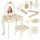  LARGE WOODEN DRESSING TABLE WITH MIRROR STOOL ACCESSORIES GIFT FOR A GIRL