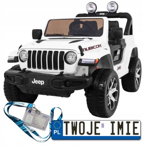  Jeep Wrangler Rubicon Battery-powered Kids White + Remote Control + MP3 Radio