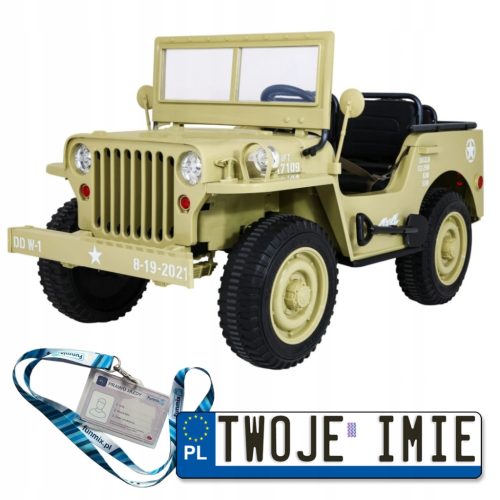  MILITARY CAR RETRO STRONG FOR CHILDREN 4X4 EVA STORAGE COMPARTMENTS SLOW START MP3 LED