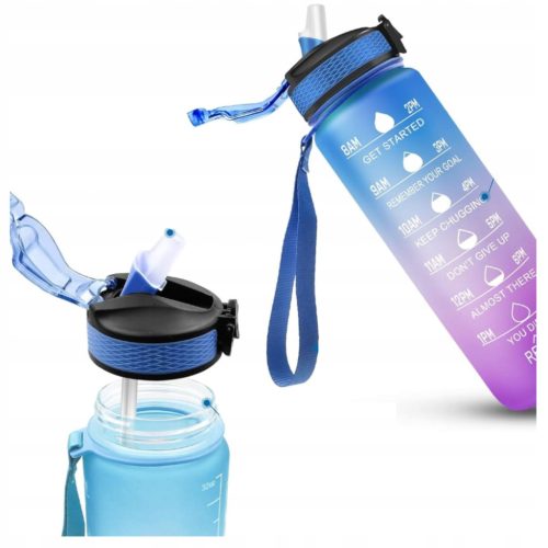  MOTIVATIONAL WATER BOTTLE 1000 ML BOTTLE WITH MEASURING GYM FITNESS 1L