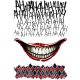  Temporary tattoo JOKER mouth clown horror Hahaha DC SET size A4