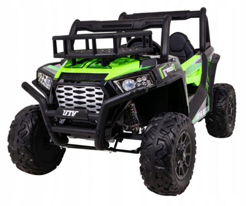  Buggy UTV Off-road Vehicle for Kids Green + Remote Control + Luggage Rack + Slow Start +