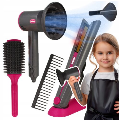  CHILDREN'S HAIRDRESSING SET 3IN1 HAIR DRYER STRAIGHTENER BRUSH COMB