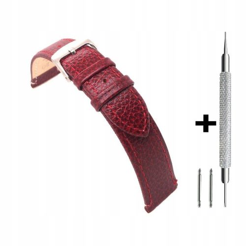  Burgundy 16mm leather strap DILOY 86.16.04 + FREE tool