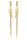  GOLD EARRINGS LONG CHAIN WINGS SURGICAL STEEL 316 L