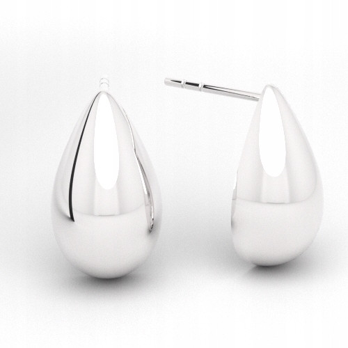  Drop-shaped stud earrings silver free box